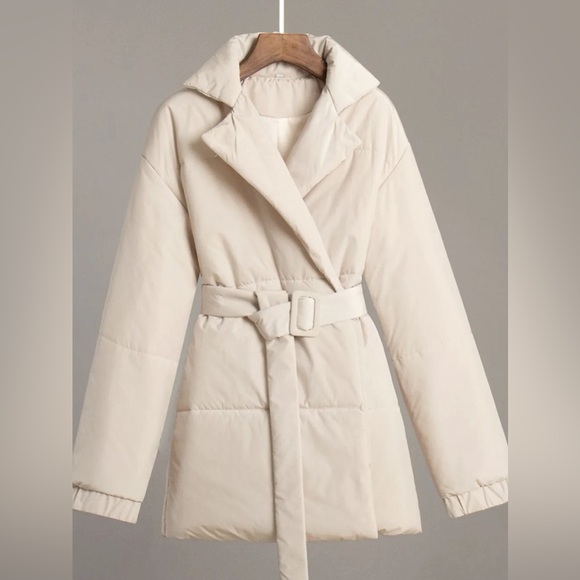 Classic Puffer Long Sleeve Winter Coat with Belt - Picture 12 of 12